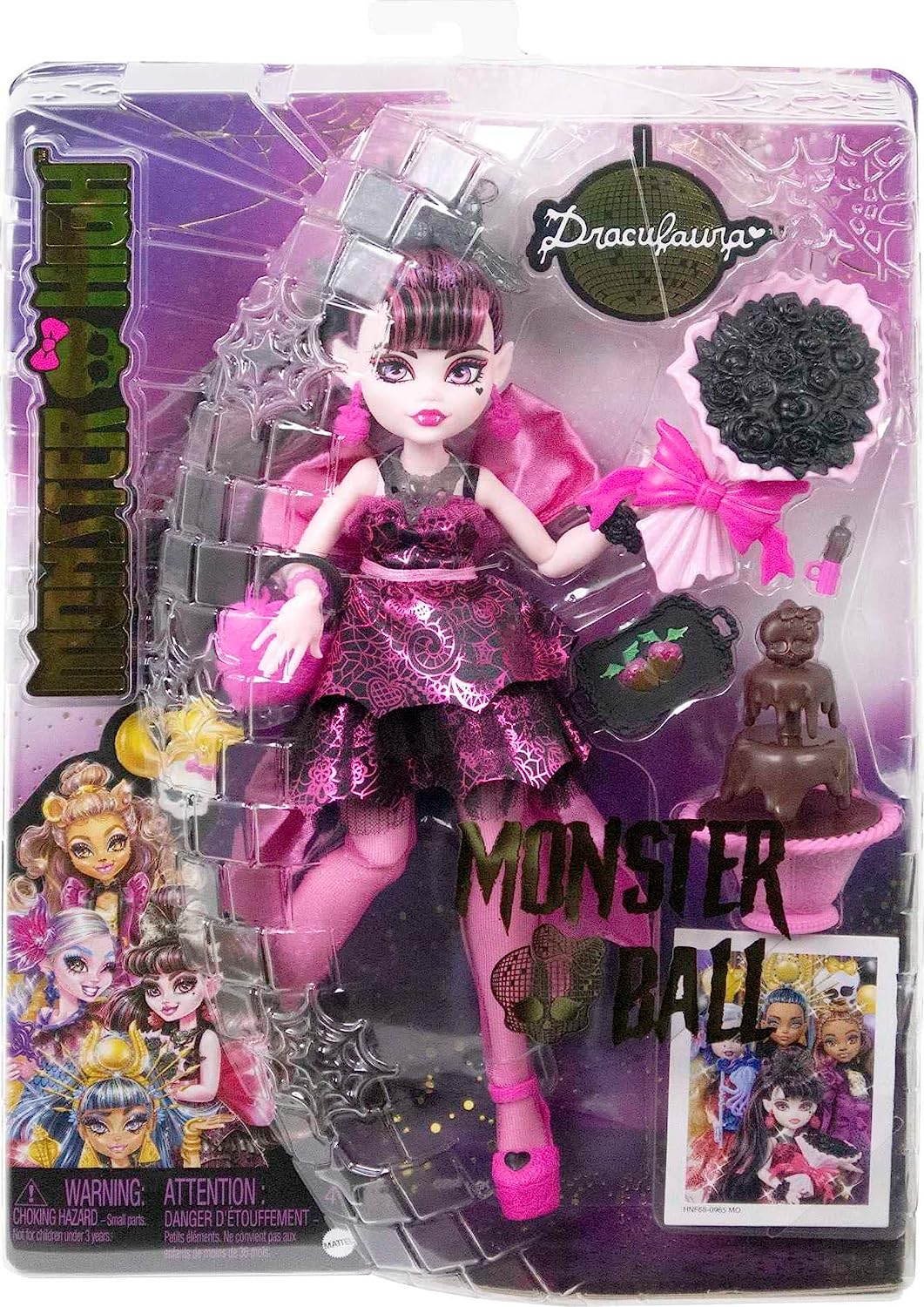 Кукла Monster High Series Monster Ball Draculaura HNF68 купить по цене 5899  ₽ в интернет-магазине Детский мир