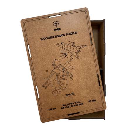 Деревянный пазл Afi Design Советский космос в подарочной упаковке 134 детали