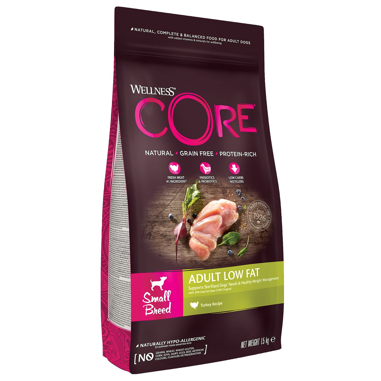 Сухой корм для собак Wellness CORE 1.5 кг курица, индейка (при избыточном весе, полнорационный) - фото 8