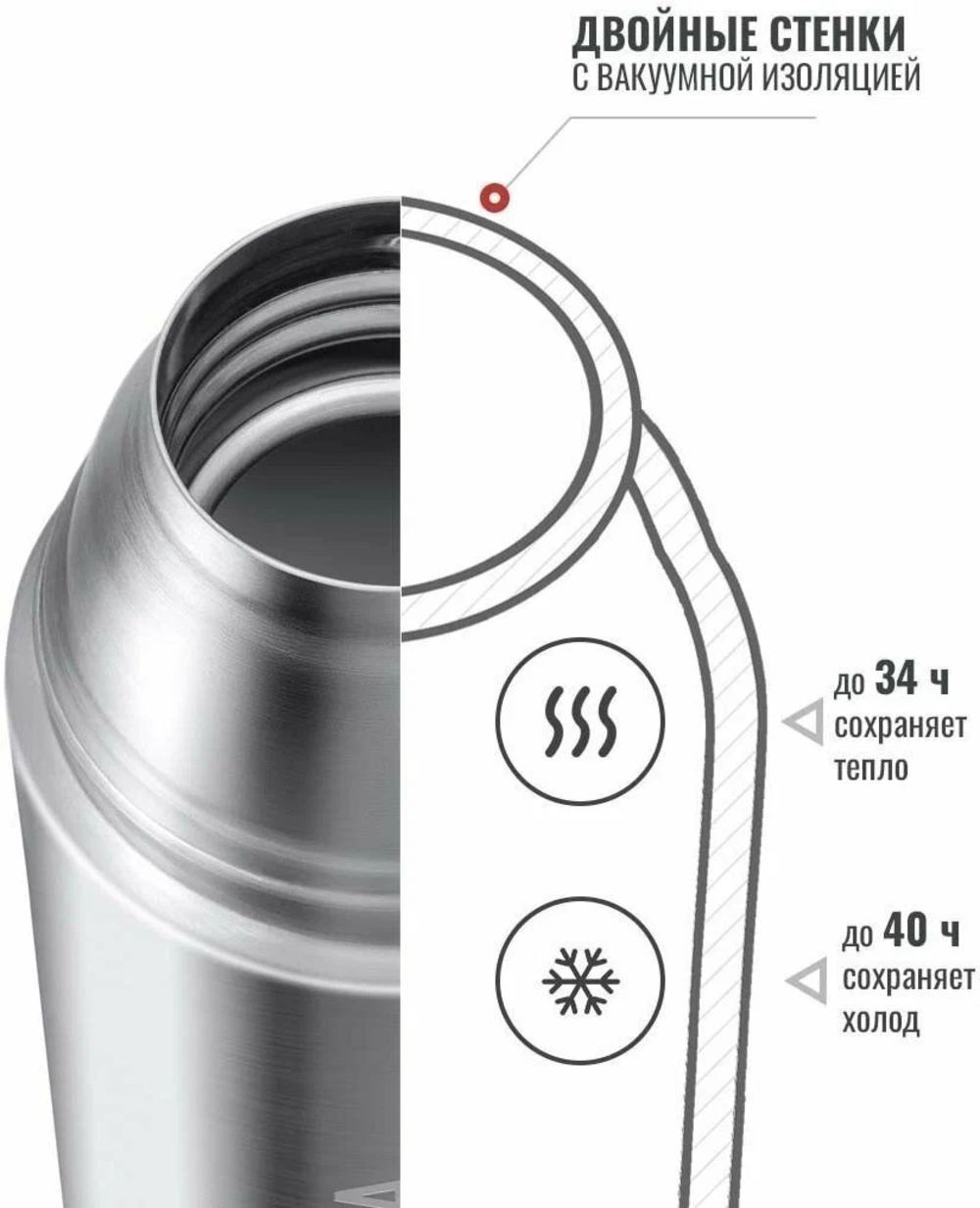 Термос RELAXIKA 102 1.2 л в термочехле стальной - фото 4