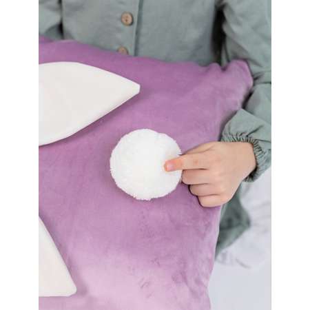 Подушка декоративная детская Мишель Ушки сиреневый цвет