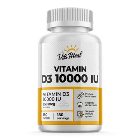 Комплексная пищевая добавка VitaMeal Витамин Д3 10000 ме 180 таблеток