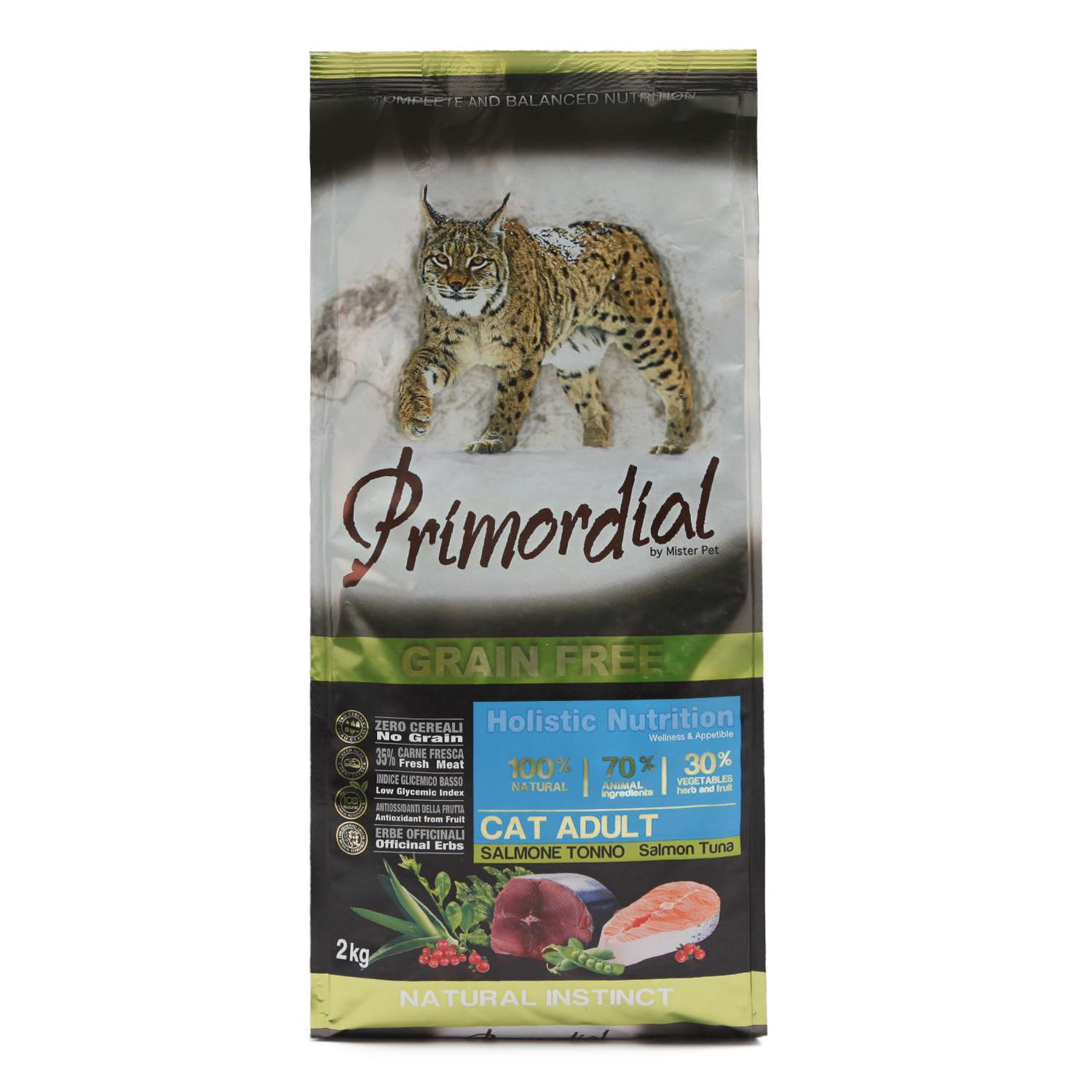 Корм сухой для кошек Primordial 2кг беззерновой лосось-тунец - фото 2