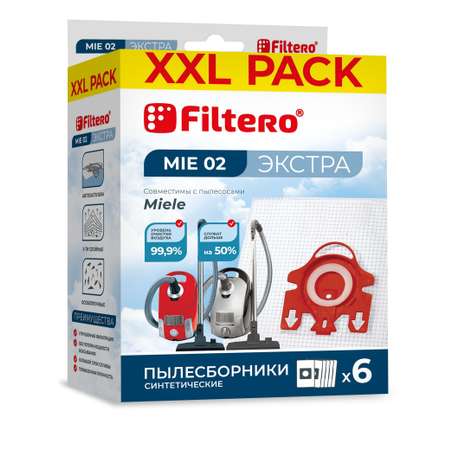 Пылесборники Filtero MIE 02 синтетические XXL Pack Экстра 6 шт