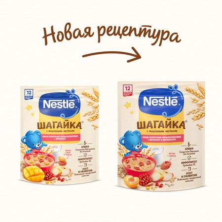 Каша молочная Nestle мультизлаковая с фигурками из пшеницы яблоко-манго-гранат 190г с 12месяцев