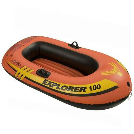 Надувная лодка INTEX Эксплорер 100 оранжевая 147х84х36 см от 6 лет