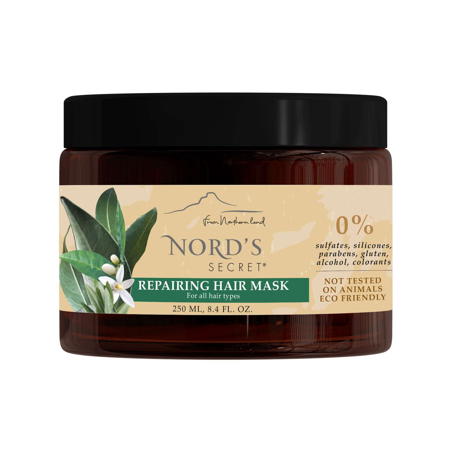 Маска для волос NORDS SECRET для интенсивного восстановления Цветок Нероли и масло Миндаля 250 мл - фото 1