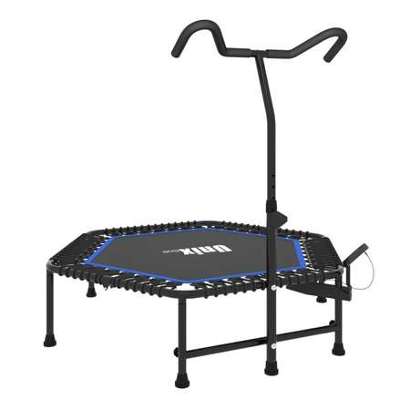 Батут fitness pro blue UNIX line спортивный с ручкой диаметр 125см до 130 кг счетчик прыжков