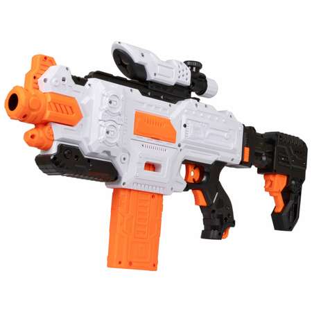 Бластер с мягкими пулями FunMax 1TOY Детское игрушечное оружие пистолет для мальчиков обойма на 12 выстрелов 24 снаряда