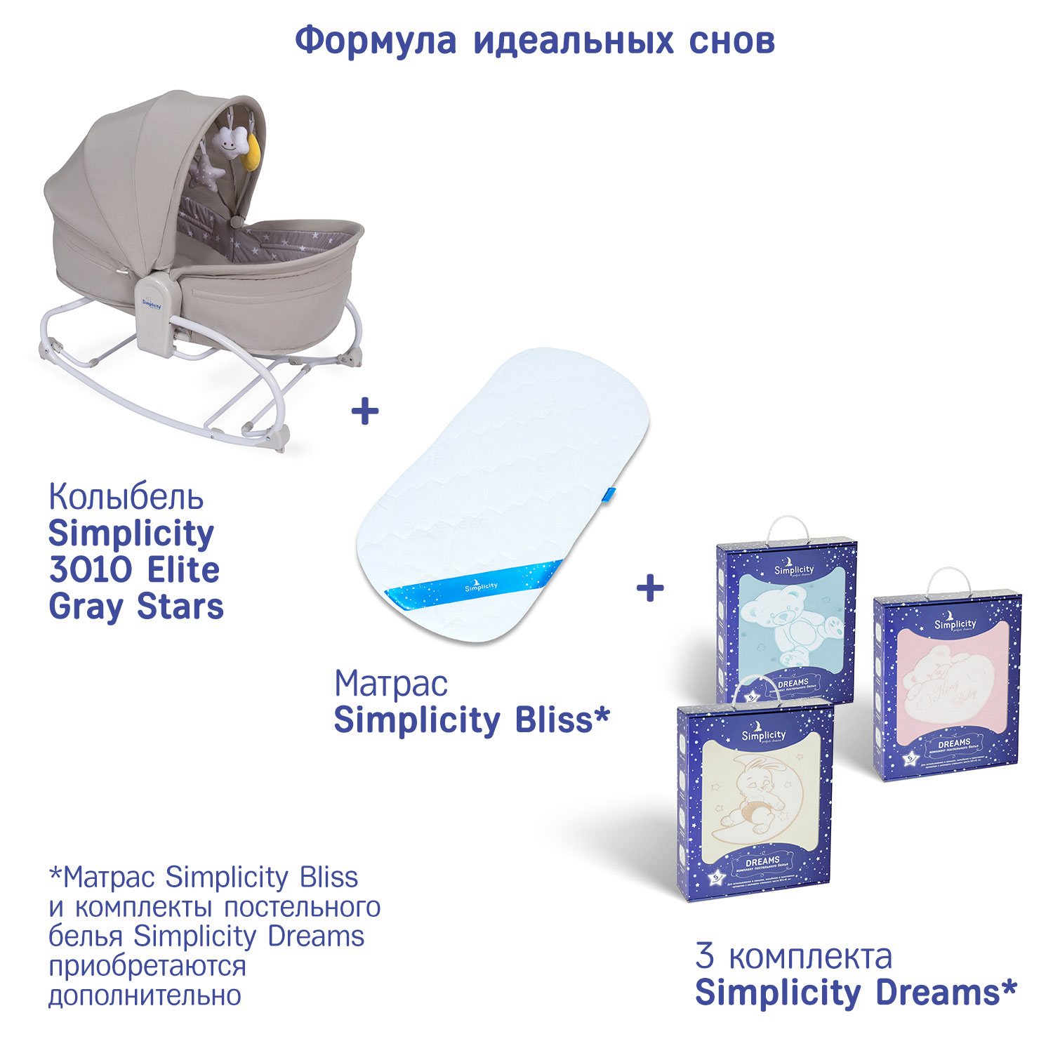 Колыбель SIMPLICITY 3010 Elite Gray Stars SIM_3010E_110 - фото 16