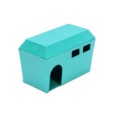 Домик для грызунов Homepet пластиковый 15*8.5*10см Бирюзовый