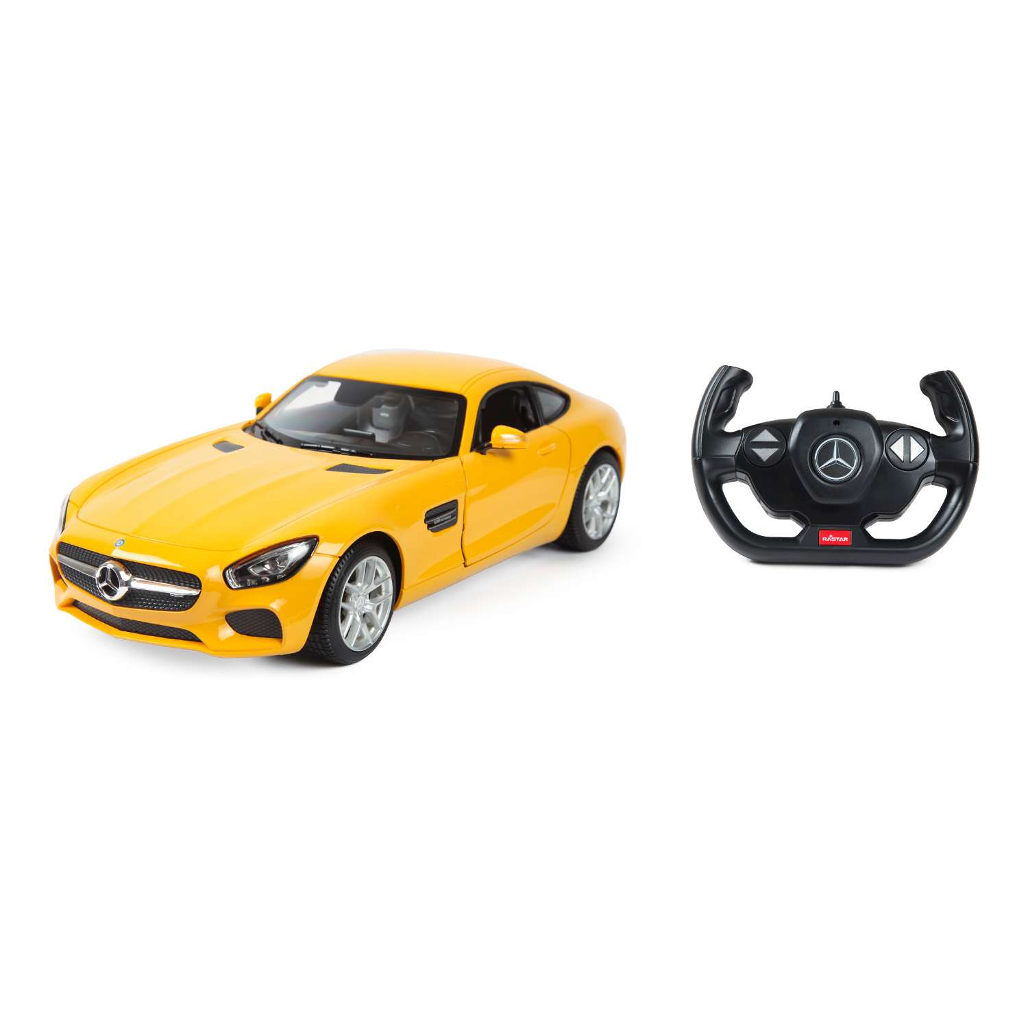 Машина Rastar РУ 1:14 Mercedes AMG GT Желтая 74010 - фото 1