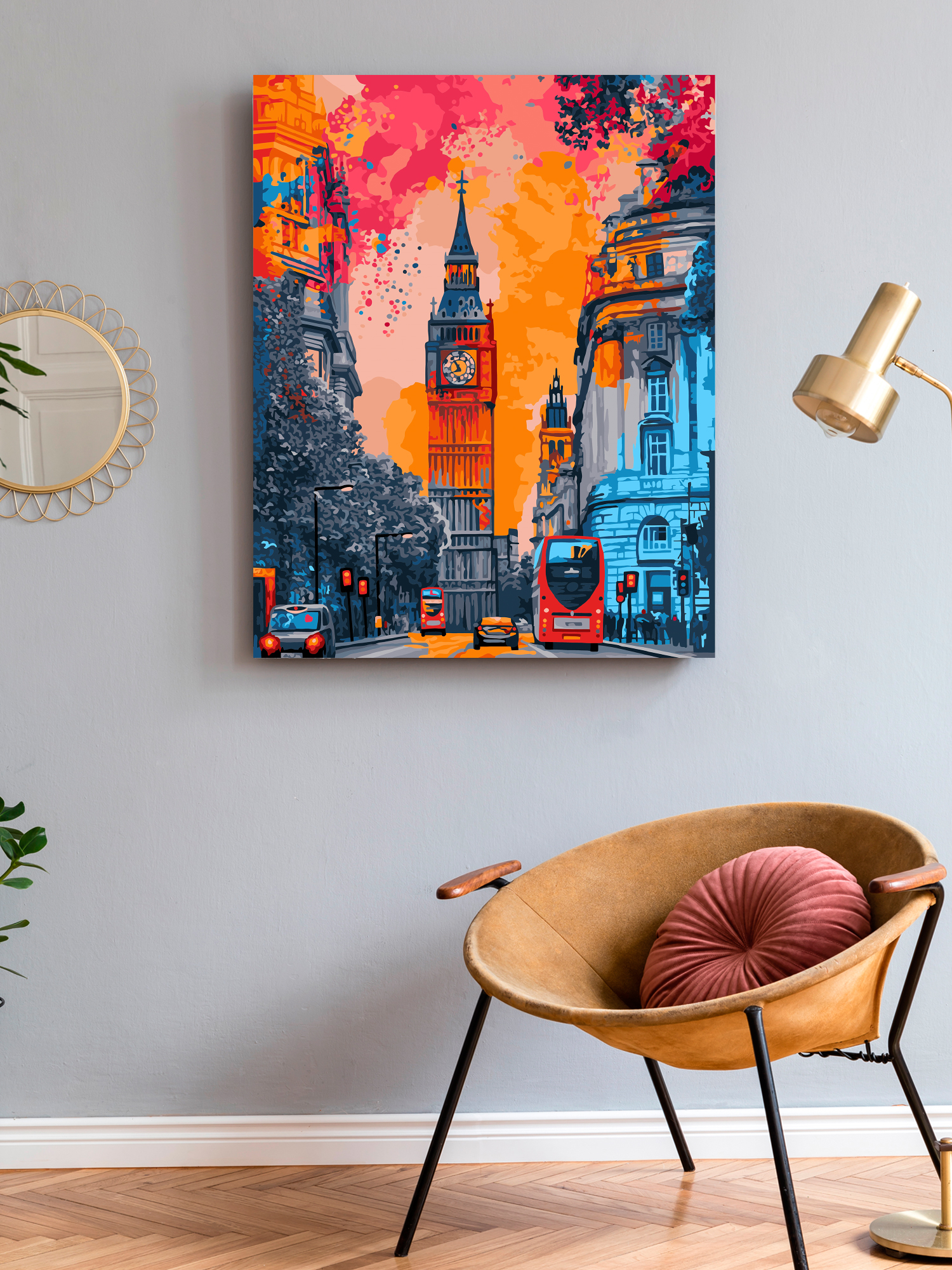 Картина по номерам Art on Canvas холст на деревянном подрамнике 40х50 см Яркий Лондон - фото 3