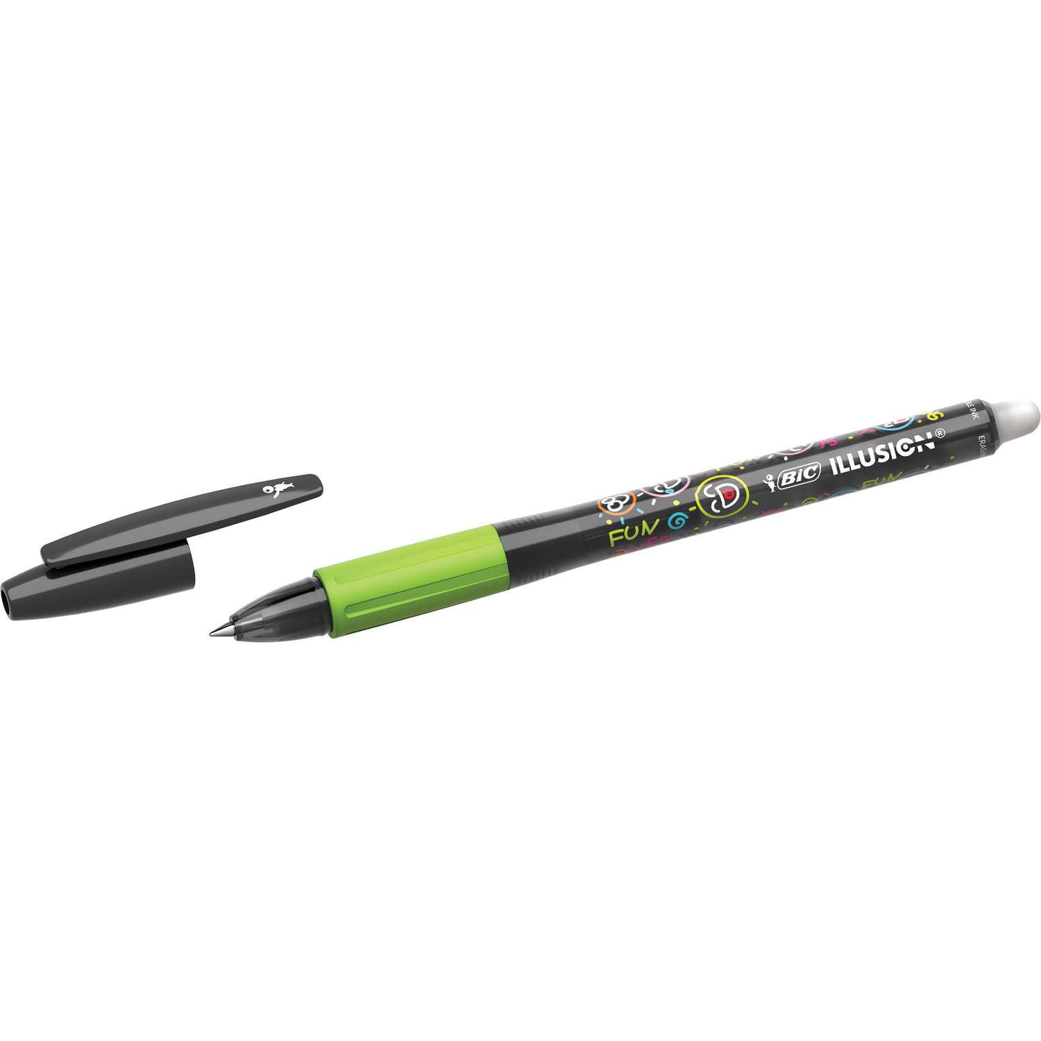 Ручка гелевая стираемая Bic Illusion Черный цвет 516523 - фото 5