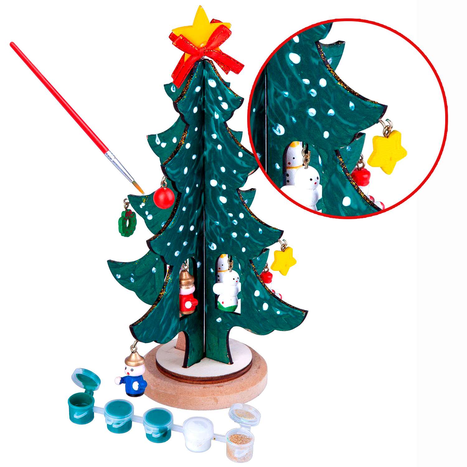 Набор для творчества BONDIBON Новогодняя ёлочка-раскраска с игрушками высота 23см. - фото 1