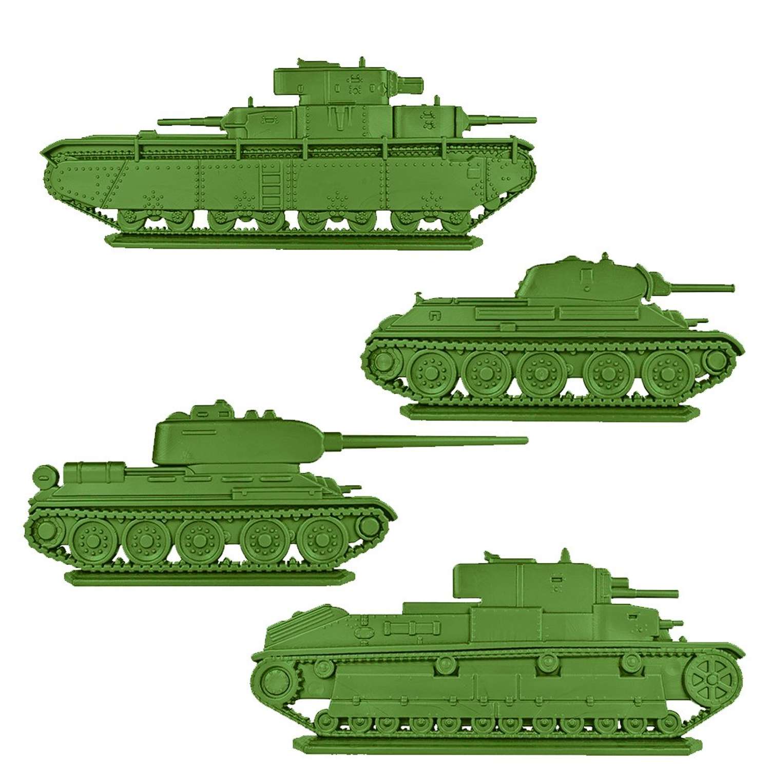 Набор фигурок Воины и Битвы Танки Т-34/76 и Т-34/85 Т-28 и Т-36 - фото 1