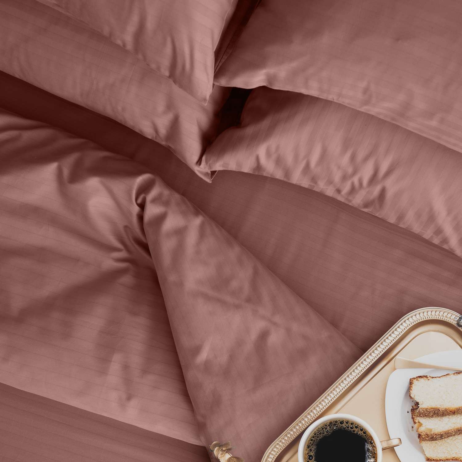 Комплект постельного белья LOVEME Ash Евро 4 наволочки страйп-сатин 100% хлопок - фото 10