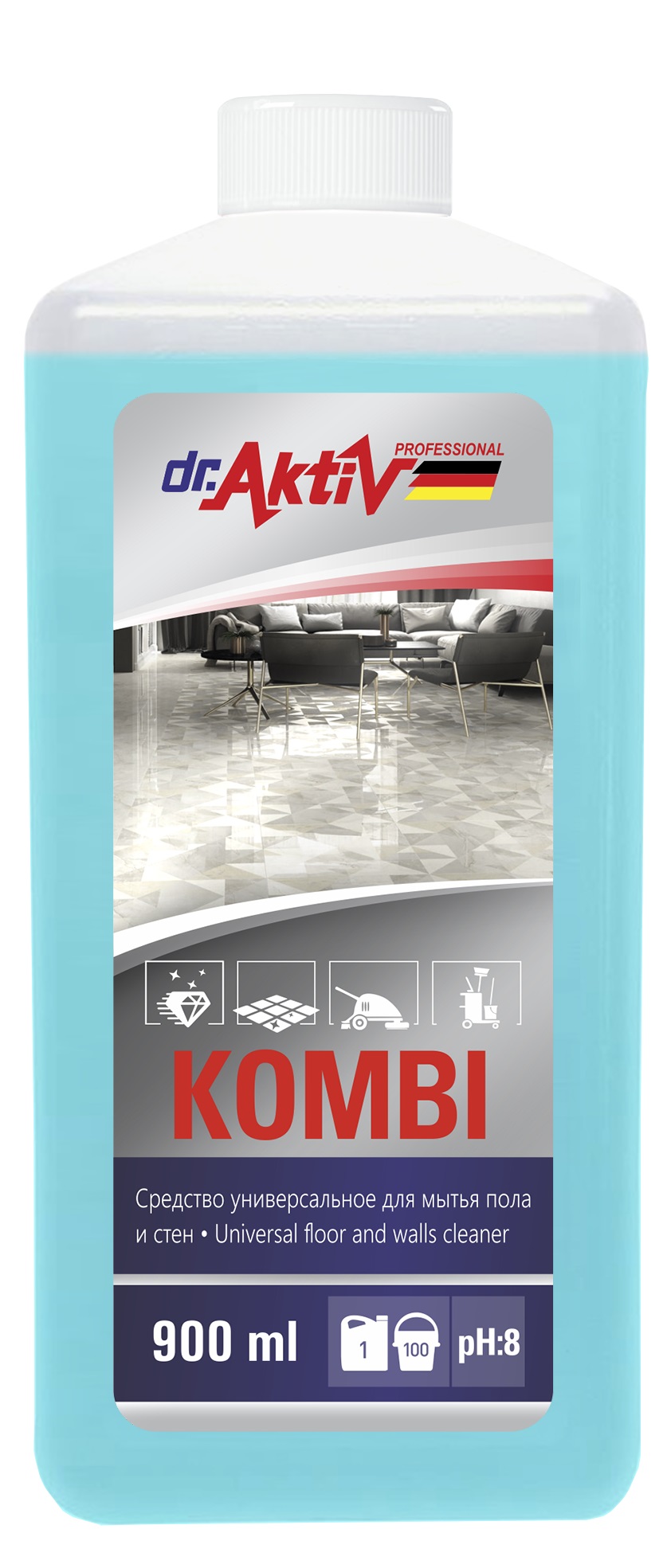 Cредство для мытья полов Dr.Aktiv Professional Kombi 900 мл еврофлакон - фото 1