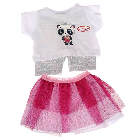 Одежда для кукол Карапуз 40-42 см костюм футболка юбка и лосины панда