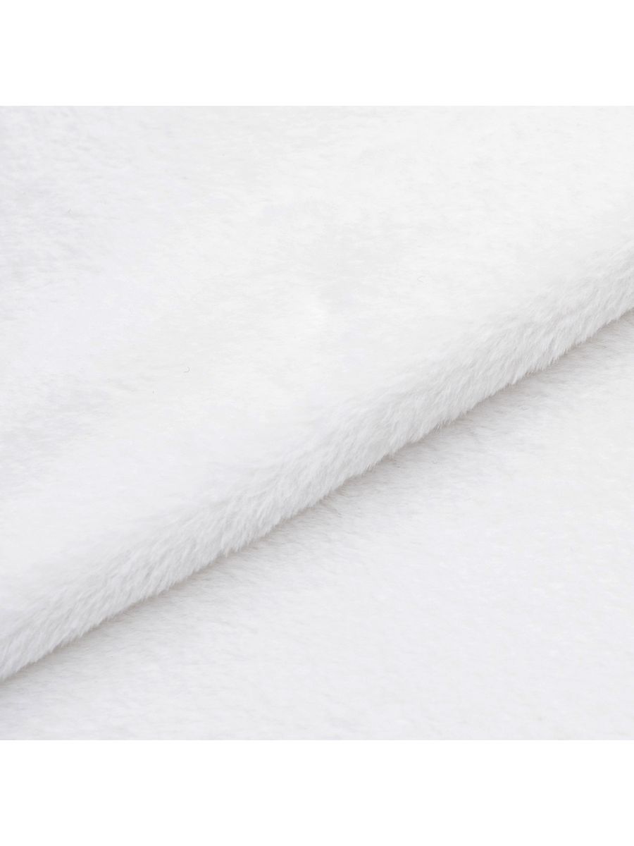 Мех Совушка искусственный кролик с коротким ворсом 5 - 8 мм полиэстер 48х50 см белый - фото 1