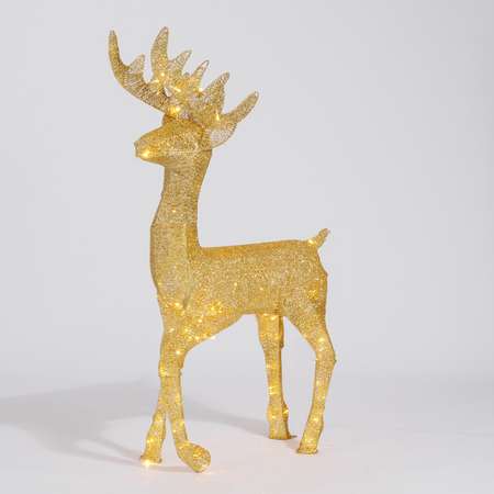 Фигура декоративная BABY STYLE Олень золотистый проволочный LED теплый белый свет 100 см