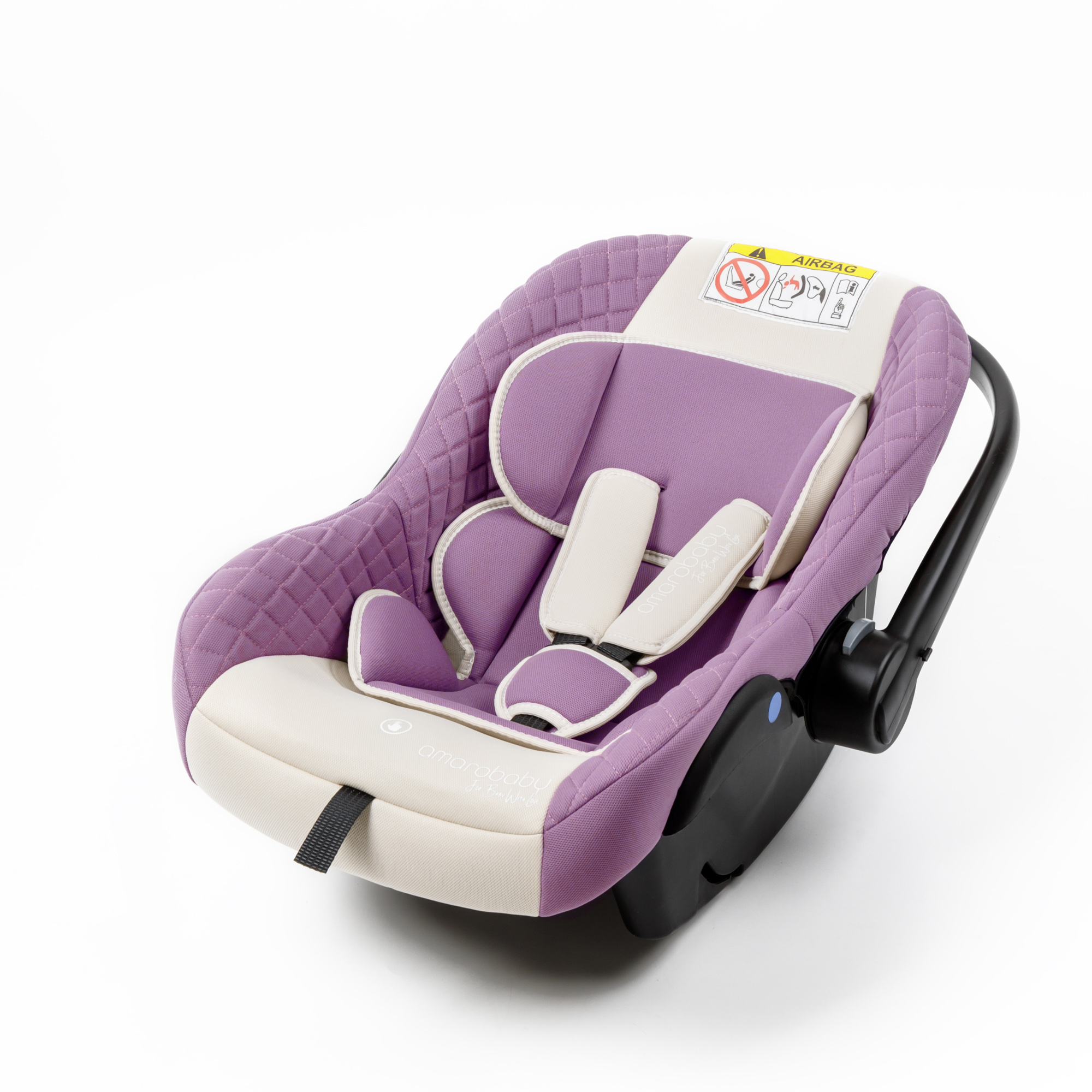 Автокресло детское Amarobaby Baby comfort группа 0+ Светло-фиолетовый-Светло-бежевый - фото 11