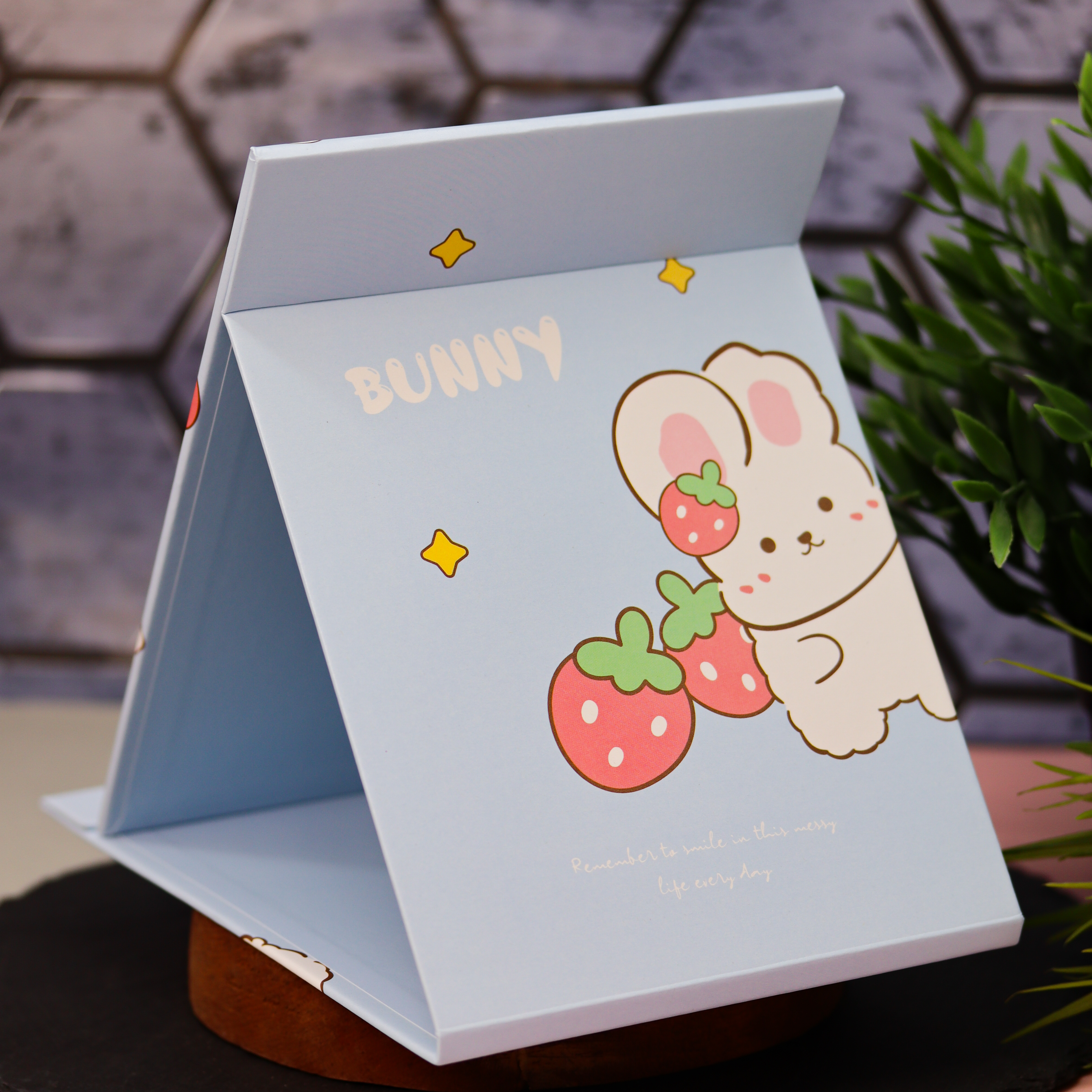 Зеркало настольное для макияжа iLikeGift Happy bunny blue - фото 2