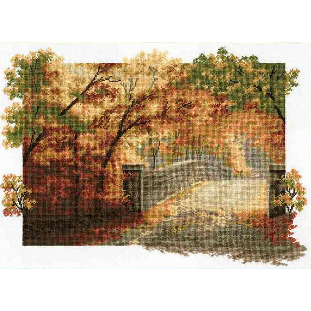 Набор для вышивания Hobby Pro крестом 679 Осенний мост 36х25 см - фото 3