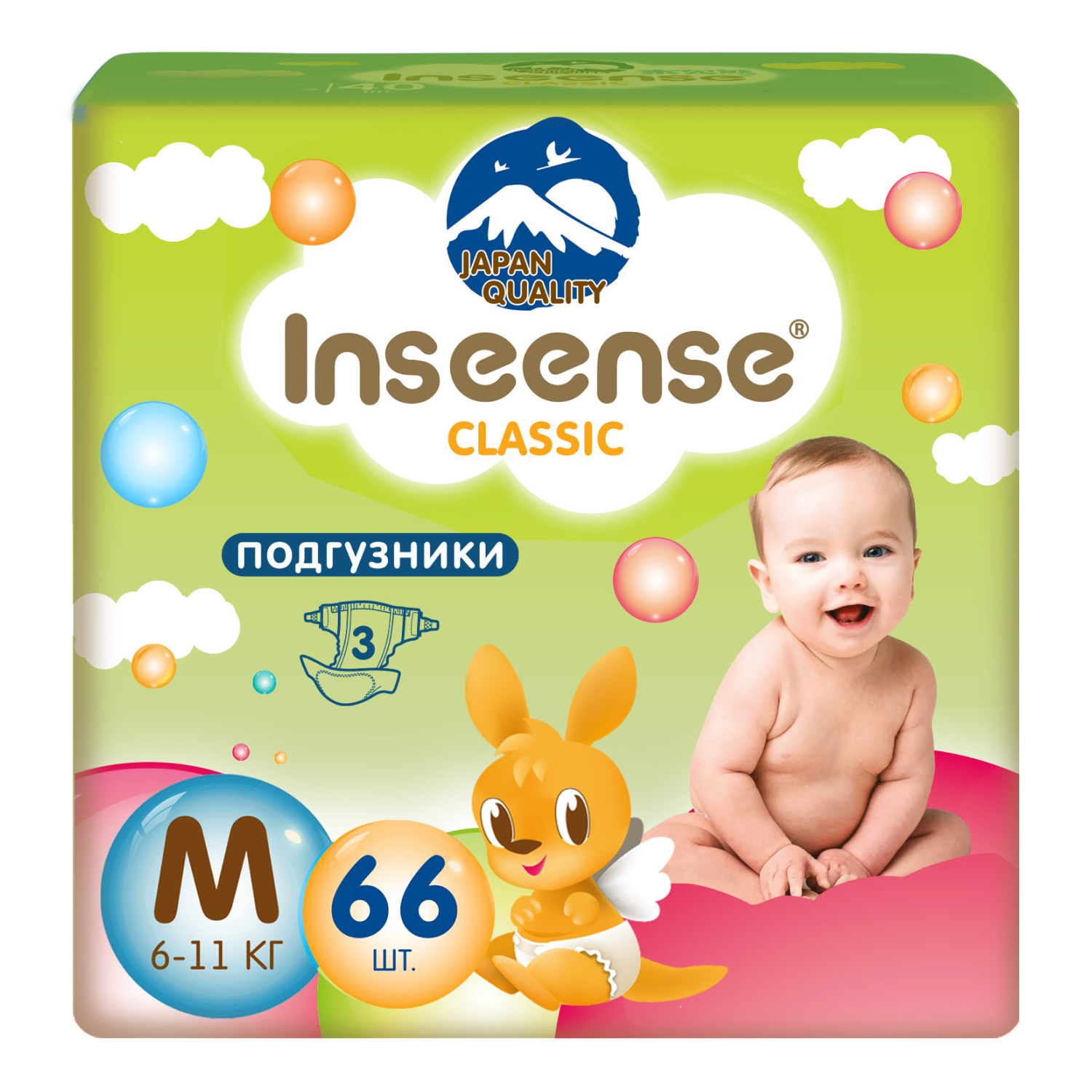 Подгузники INSEENSE Classic Plus M 6-11 кг 66 шт - фото 2