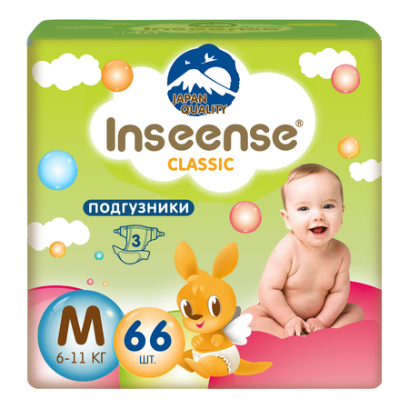 Подгузники INSEENSE Classic Plus M 6-11 кг 66 шт