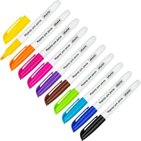 Маркер Attache для досок 1-3 мм набор 10 цветов 2 упаковки