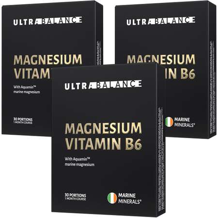 Магний витамин В6 UltraBalance бад комплекс премиум с аквамином 90 саше