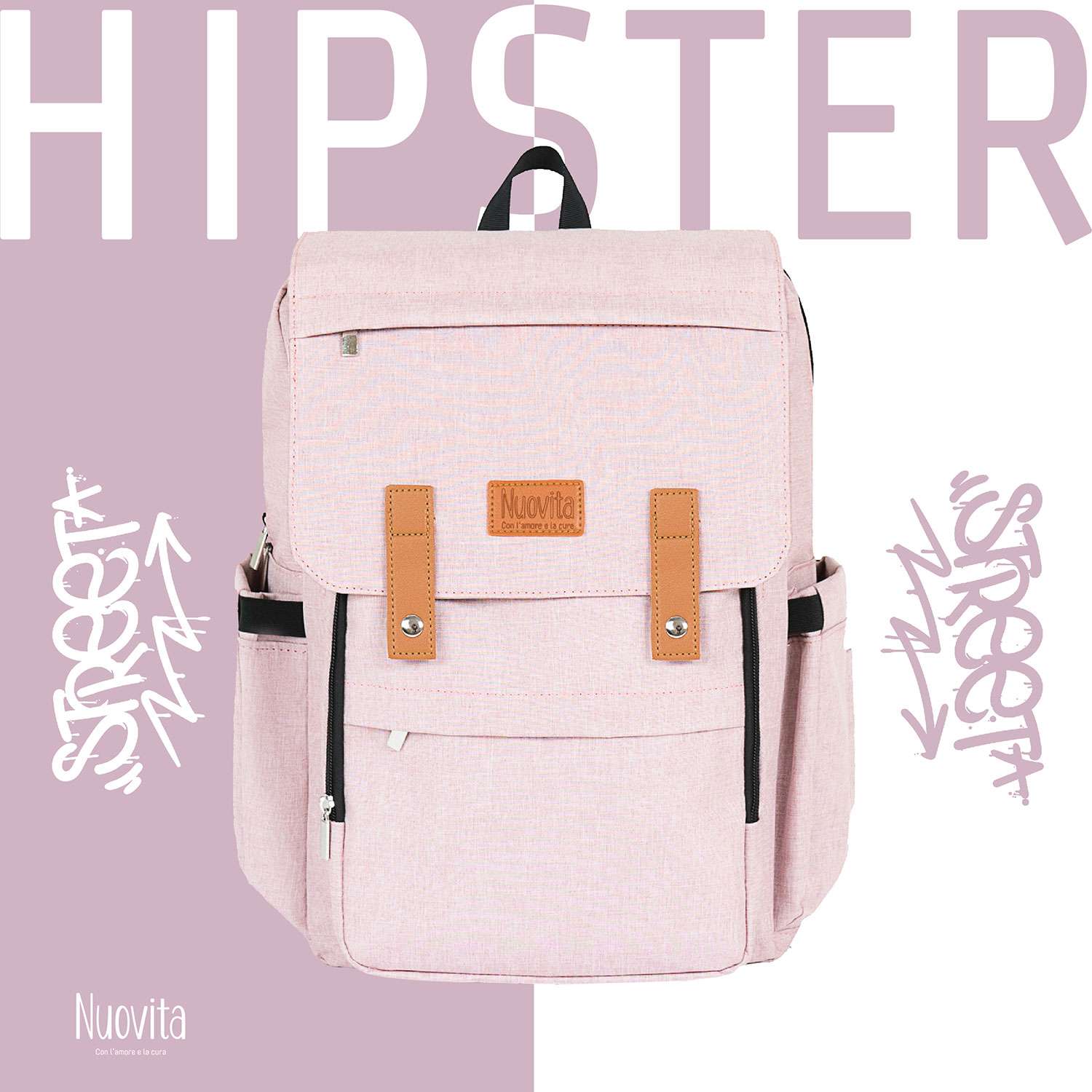 Рюкзак для мамы Nuovita CAPCAP hipster Розовый - фото 2