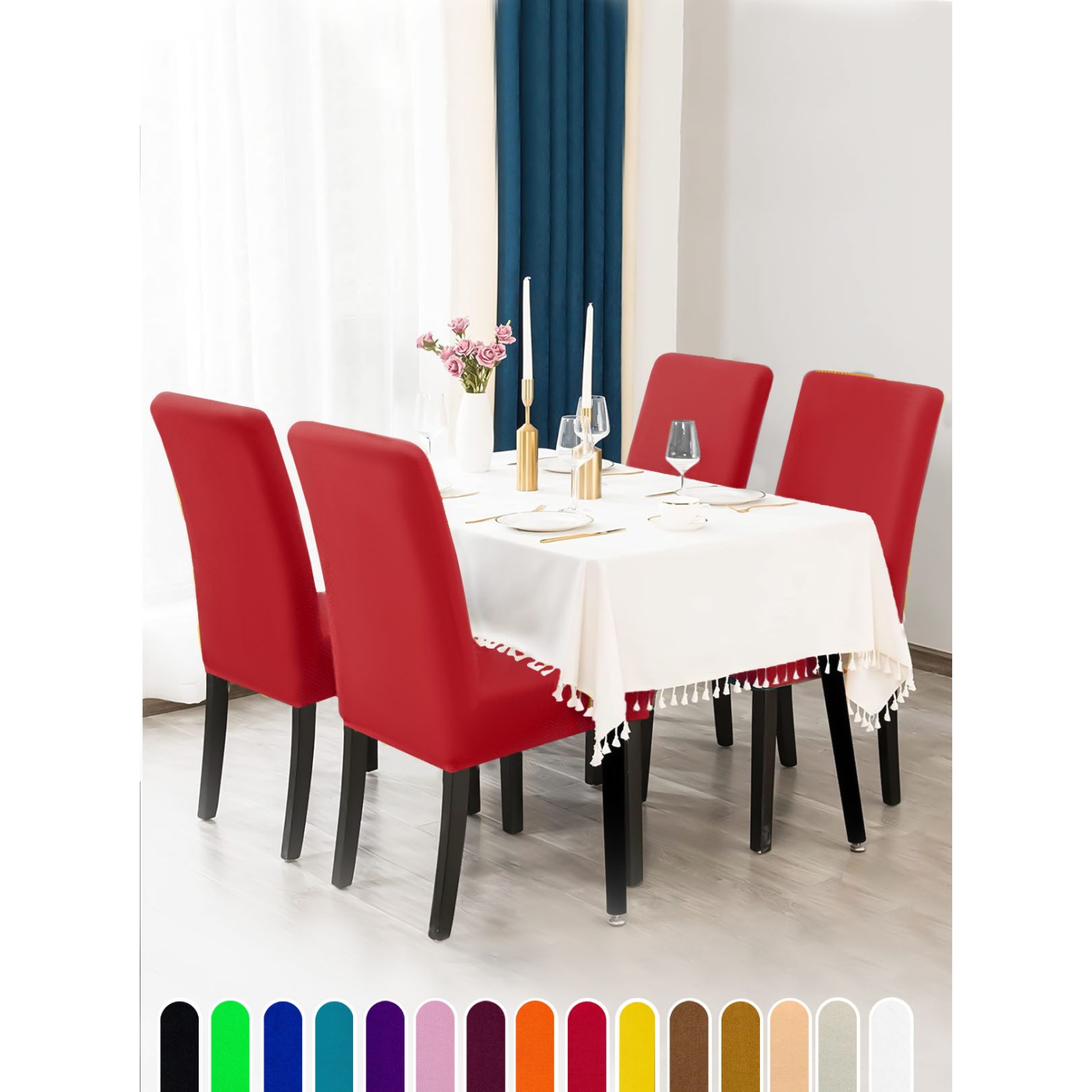 Чехол на стул LuxAlto Коллекция Jersey красный - фото 4