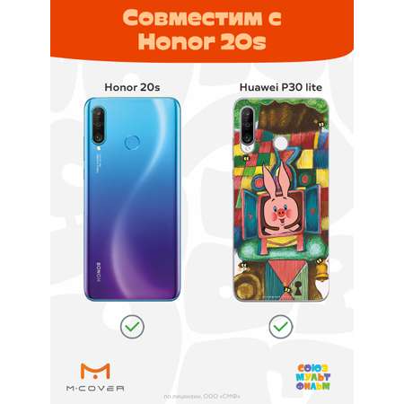 Силиконовый чехол Mcover для смартфона Huawei P30 lite Honor 20S Союзмультфильм Довольный Пятачок