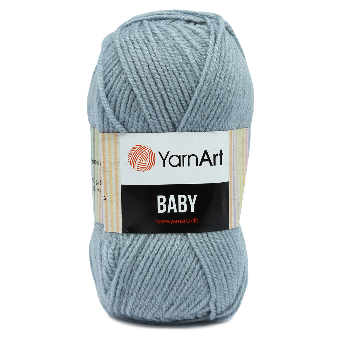 Пряжа для вязания YarnArt Baby 50 гр 150 м акрил мягкая детская 5 мотков 3072 сине-серый - фото 7