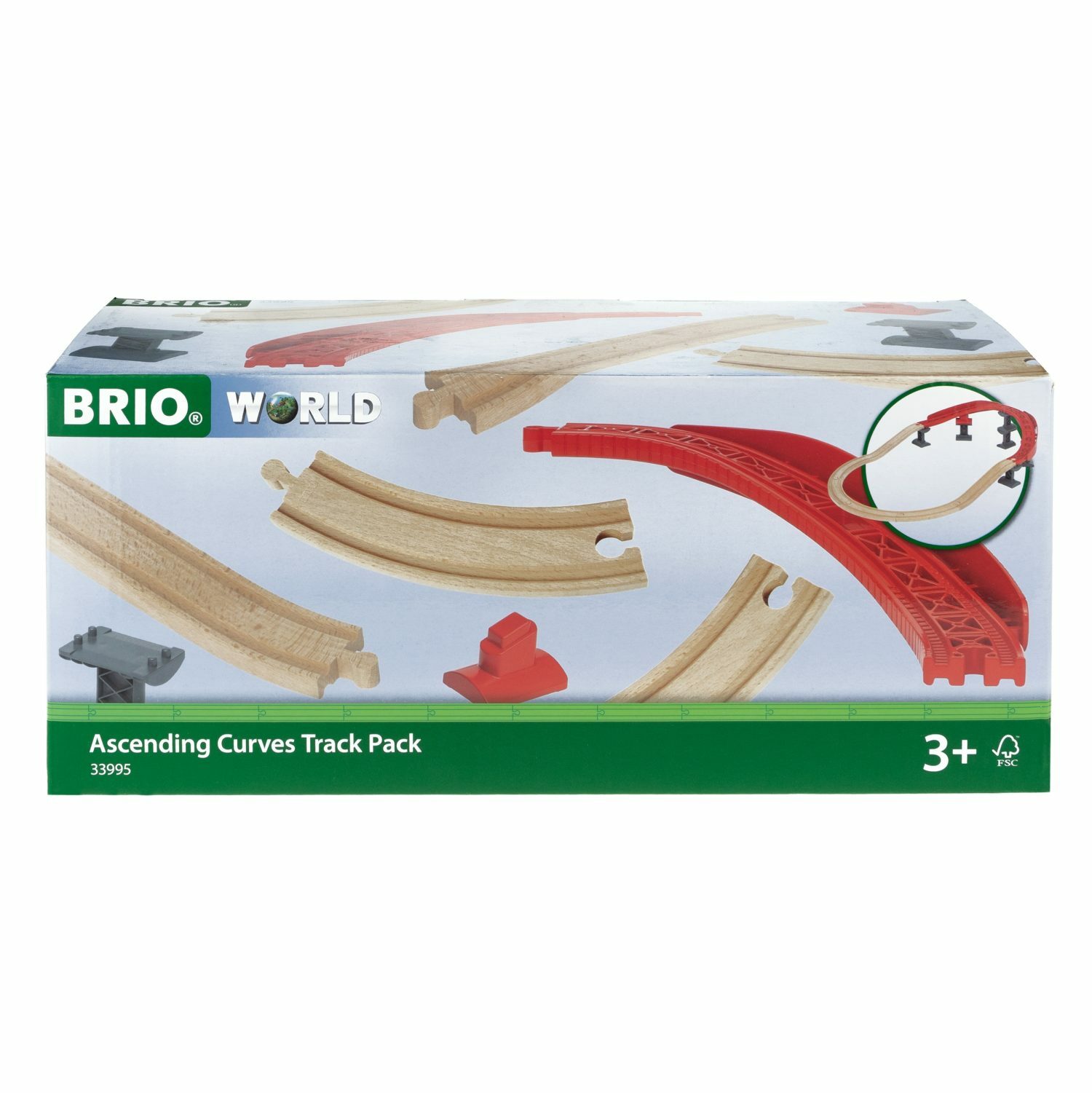 Игровой набор BRIO Детали железнодорожного полотна Ascending Curves 16 элементов - фото 2