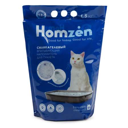 Наполнитель для кошачьего туалета Homzen силикагелевый 1.5кг 3.8л