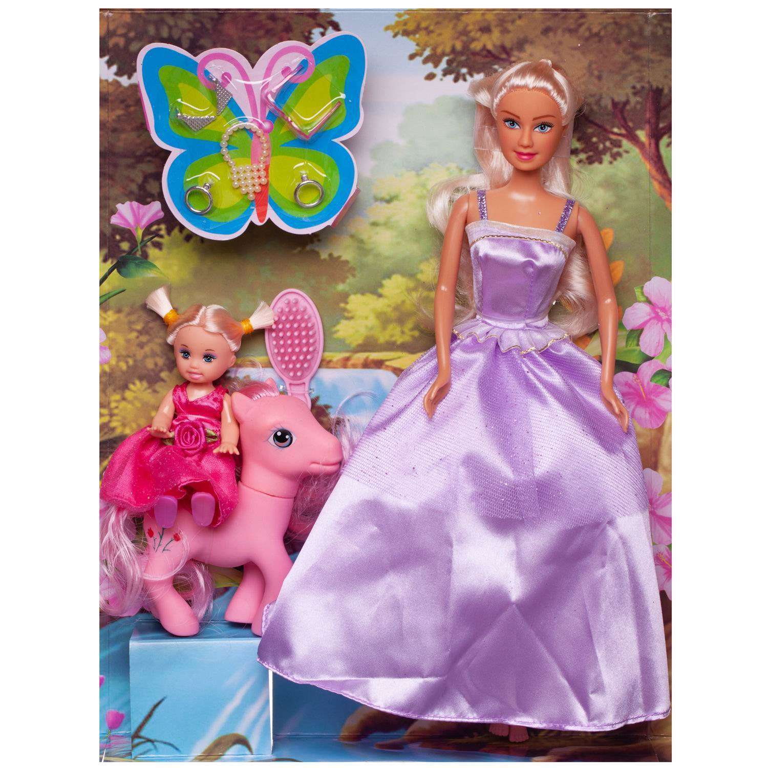 Игровой набор ABTOYS Кукла Defa Lucy в фиолетовом платье с дочкой на пони 8077d/фиолетовое - фото 2