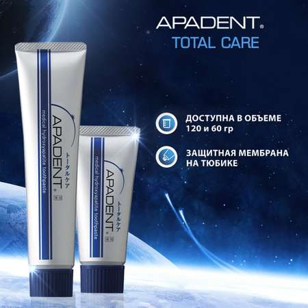 Зубная паста Apadent Total Care реминерализующая против кариеса и зубного налета из Япония 120 гр