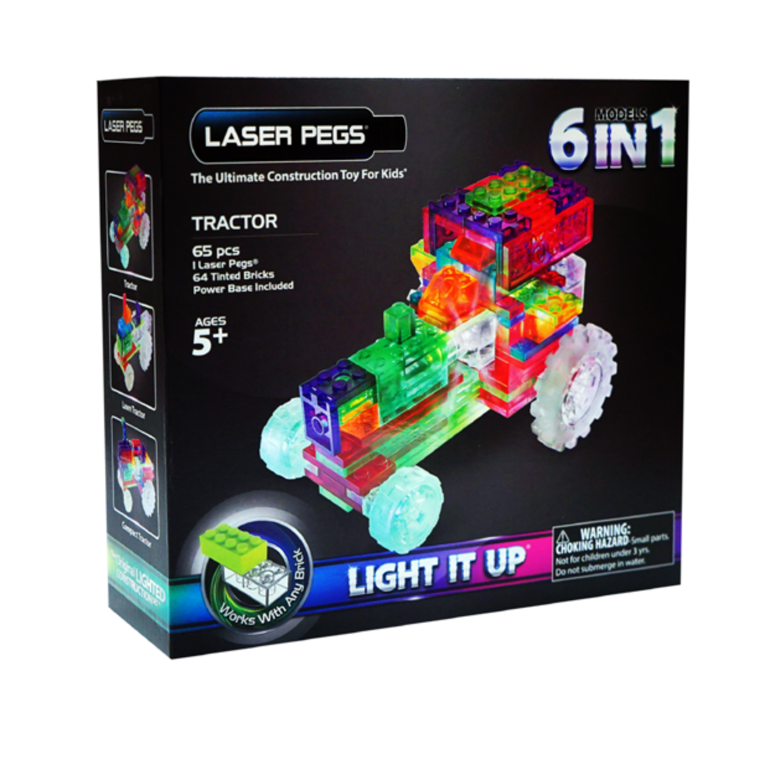 Светодиодный конструктор Laser Pegs Трактор 6 в 1 - фото 1