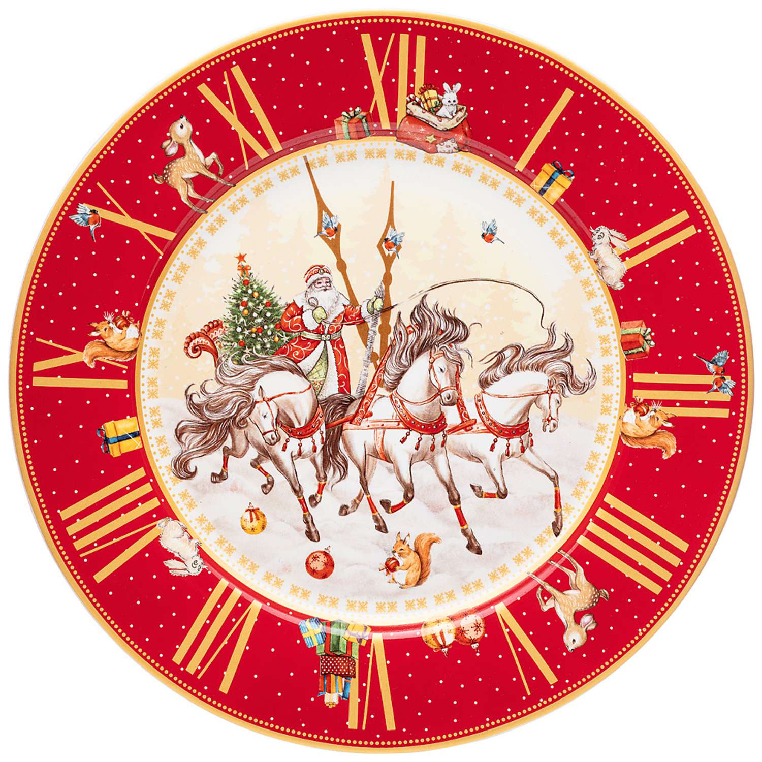Тарелка Lefard обеденная часы 26см красная 85-1711 - фото 1