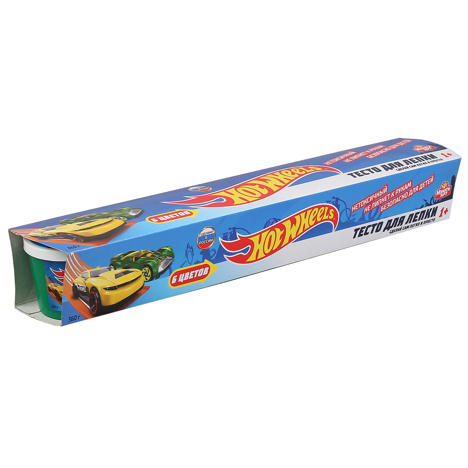 Тесто для лепки МультиАРТ Hot Wheels 6 цветов по 60 г 303774 - фото 6