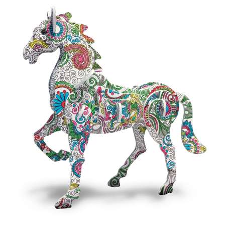 Пазл ORIGAMI 3D Арттерапия Конь для раскрашивания