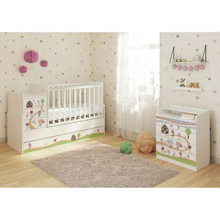 Комод Polini kids Simple 1580 Пряничный домик Белый