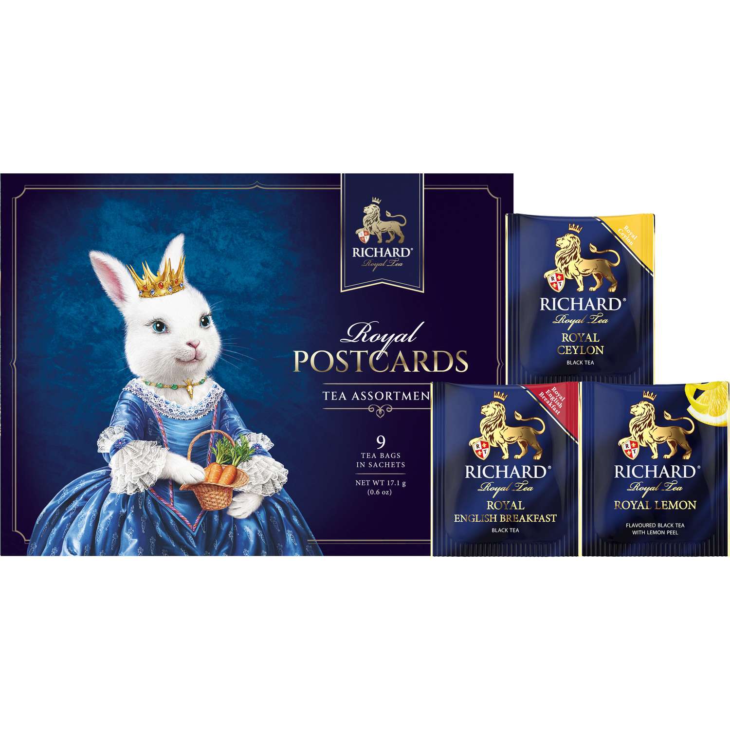 Чайное ассорти Richard Royal Postcards tea assortment к новому году принцесса 9 пакетиков - фото 3