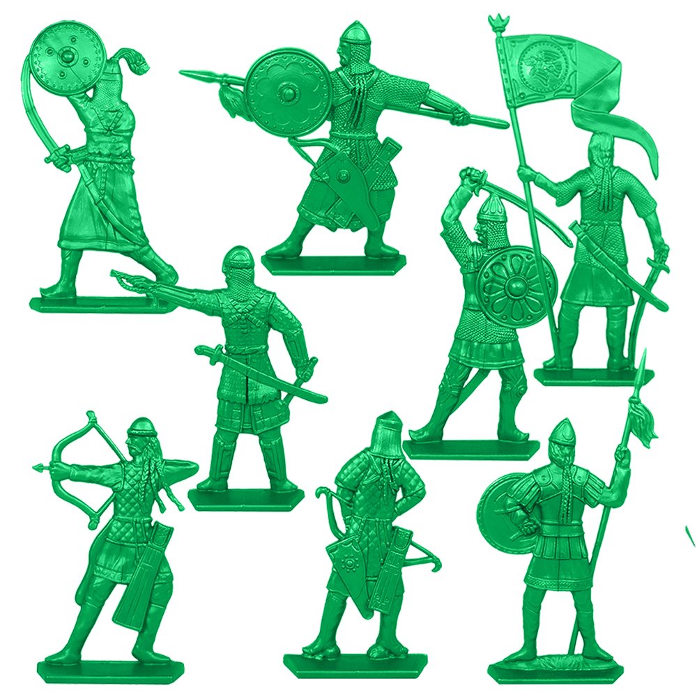 Набор солдатиков Воины и Битвы Пешие половцы цвет зеленый - фото 2