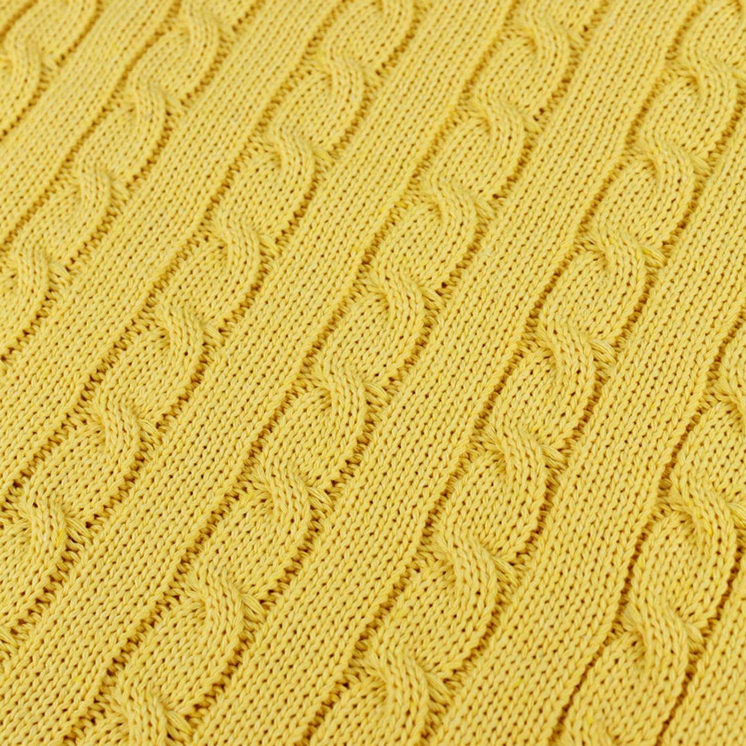 Плед-покрывало детский вязаный WARM WHIFF D-09 желтый на выписку в коляску в кроватку на лето 90x110 - фото 3