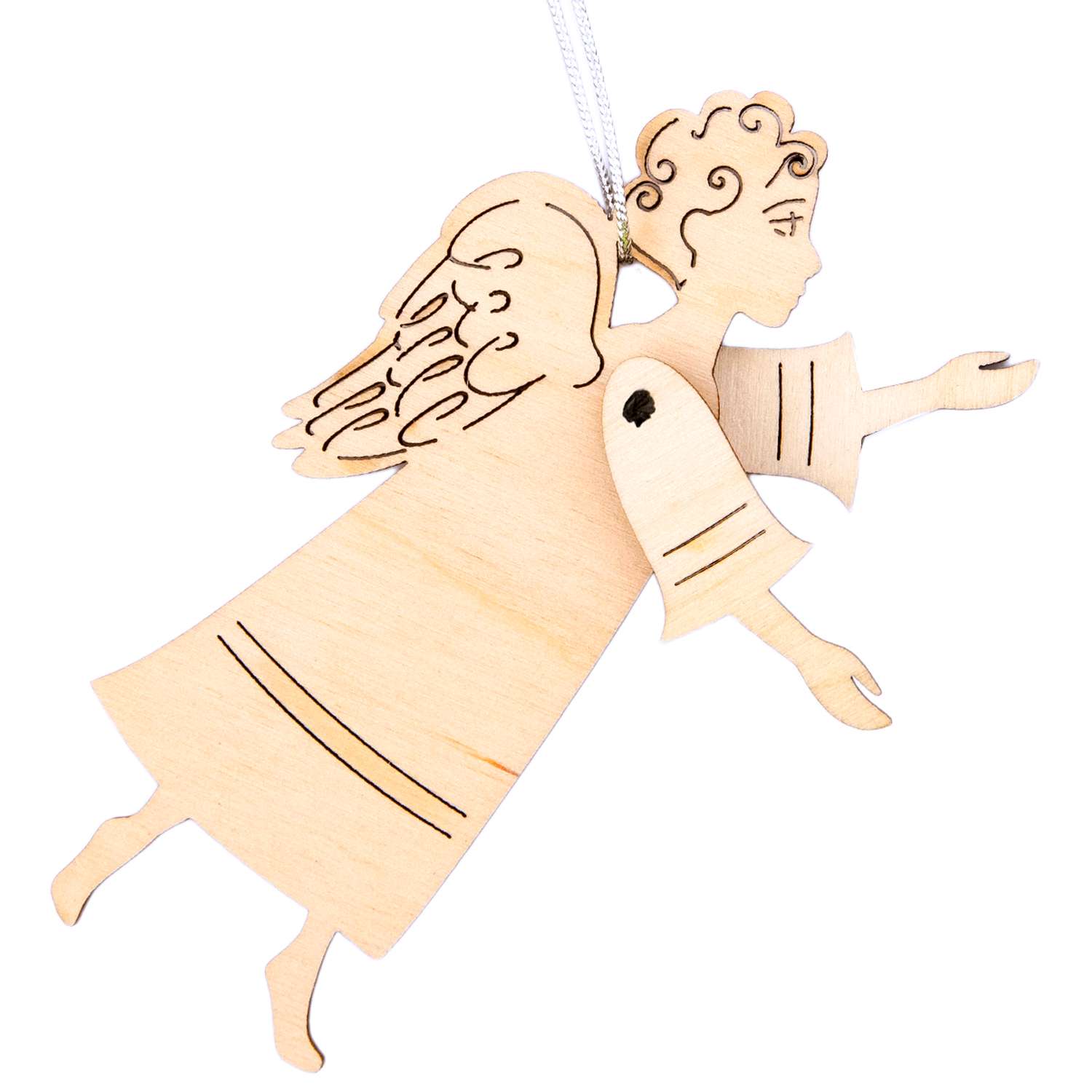 Сувенир для раскрашивания Символик Деревянная подвеска Ангел в профиль - фото 1
