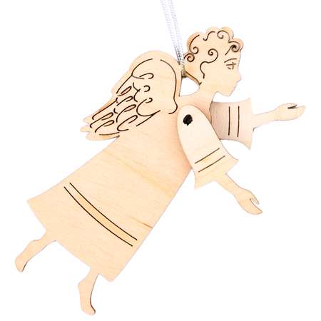 Сувенир для раскрашивания Символик Деревянная подвеска Ангел в профиль